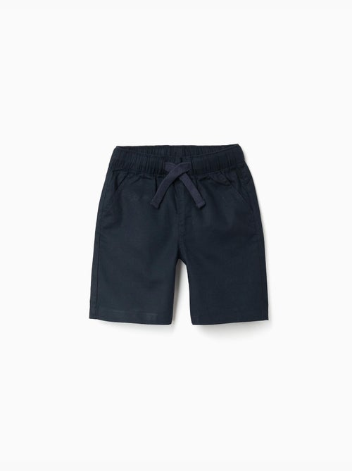 Short midi en lin et coton avec cordon de serrage - Kiabi