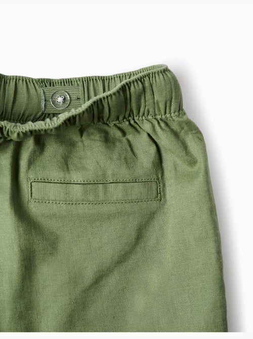 Short midi en lin et coton avec cordon de serrage - Kiabi
