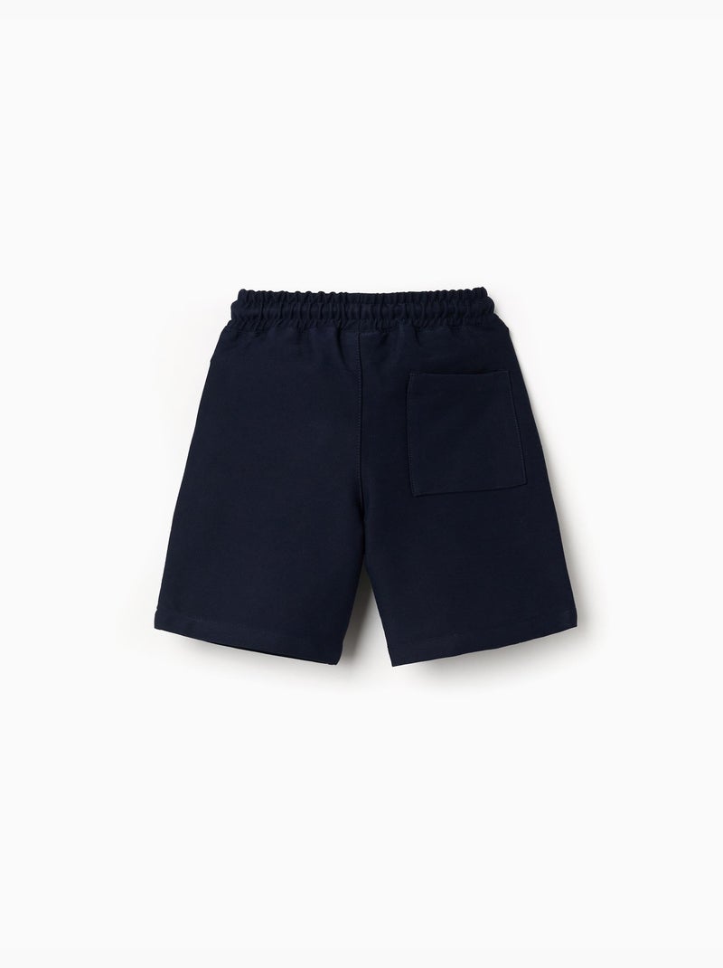Short midi en molleton avec cordon de serrage Bleu Bleu - Kiabi