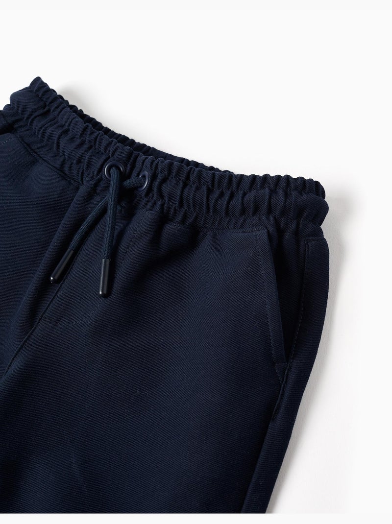 Short midi en molleton avec cordon de serrage Bleu Bleu - Kiabi