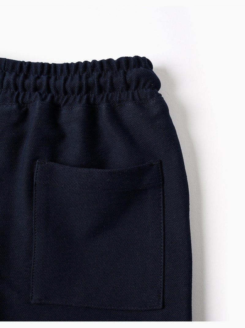 Short midi en molleton avec cordon de serrage Bleu Bleu - Kiabi