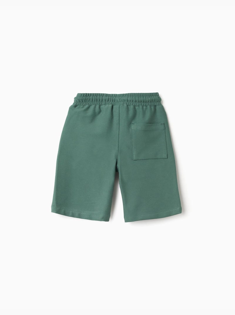 Short midi en molleton avec cordon de serrage Vert foncé - Kiabi