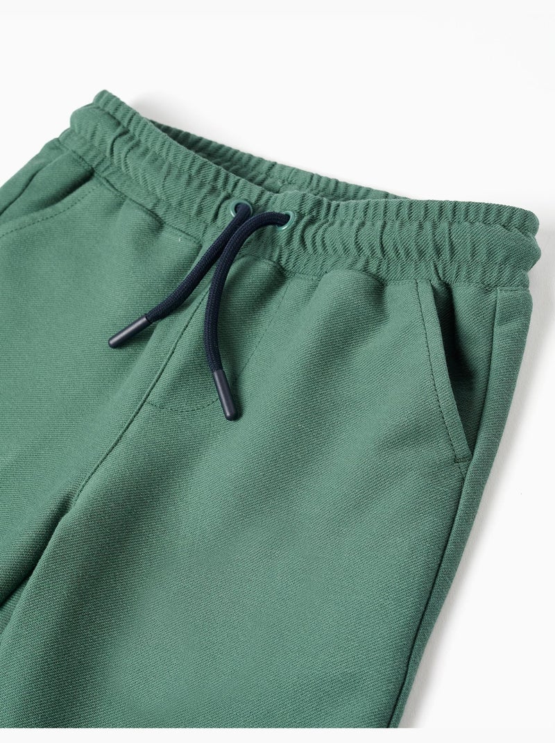 Short midi en molleton avec cordon de serrage Vert foncé - Kiabi
