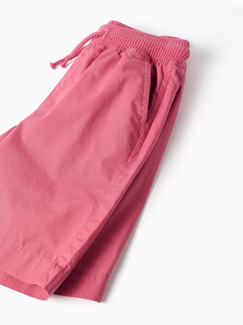 Short midi en popeline avec cordon de serrage et poches - Kiabi Short midi en popeline avec cordon de serrage et poches - Kiabi
