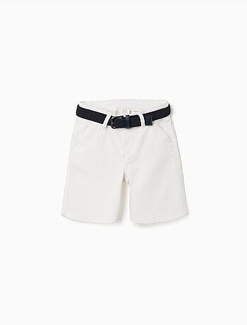 Short midi en sergé avec ceinture