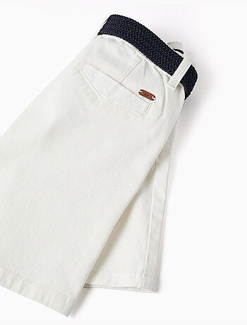 Short midi en sergé avec ceinture