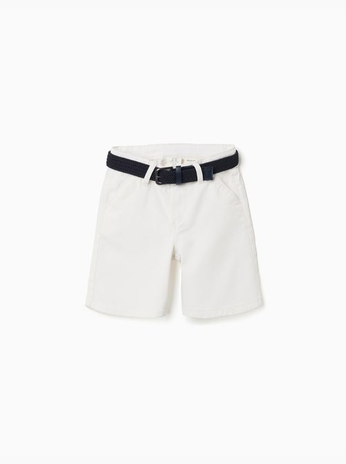 Short midi en sergé avec ceinture - Kiabi