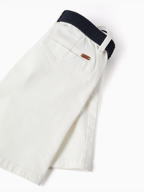 Short midi en sergé avec ceinture - Kiabi
