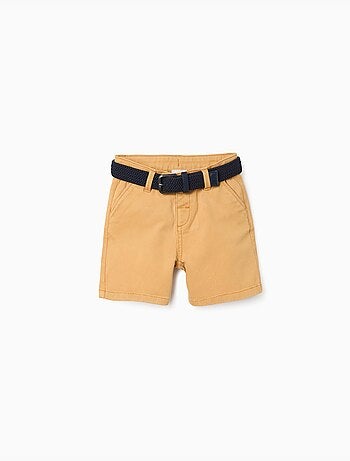 Short midi en sergé avec ceinture