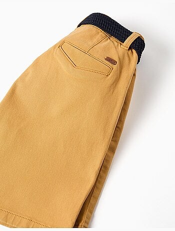 Short midi en sergé avec ceinture