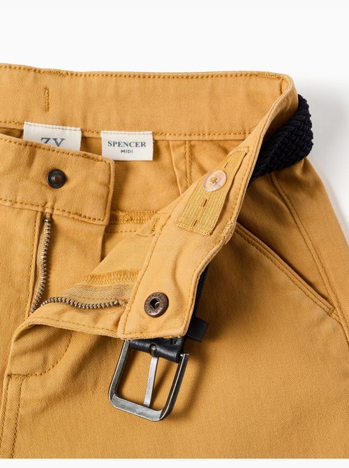 Short midi en sergé avec ceinture - Kiabi