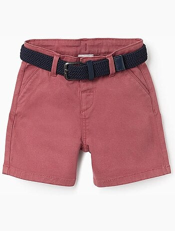 Short midi en sergé avec ceinture