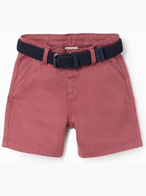 Short midi en sergé avec ceinture - Kiabi