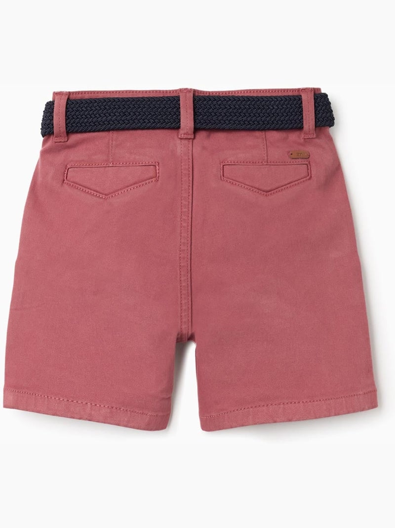 Short midi en sergé avec ceinture Marron - Kiabi