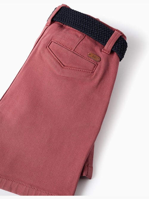 Short midi en sergé avec ceinture - Kiabi