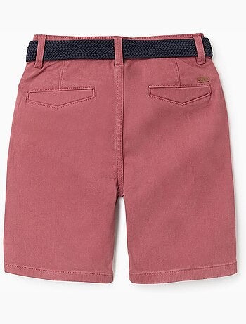 Short midi en sergé avec ceinture