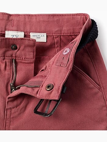 Short midi en sergé avec ceinture