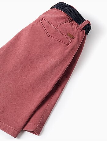 Short midi en sergé avec ceinture