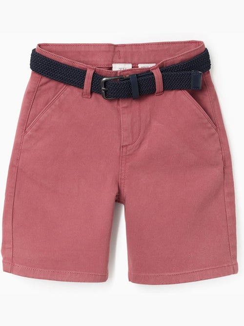 Short midi en sergé avec ceinture - Kiabi