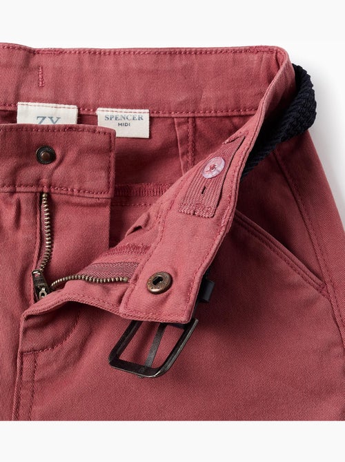Short midi en sergé avec ceinture - Kiabi
