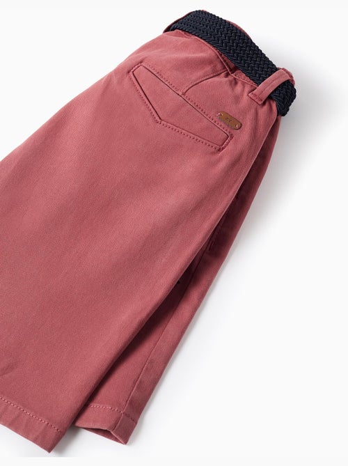 Short midi en sergé avec ceinture - Kiabi