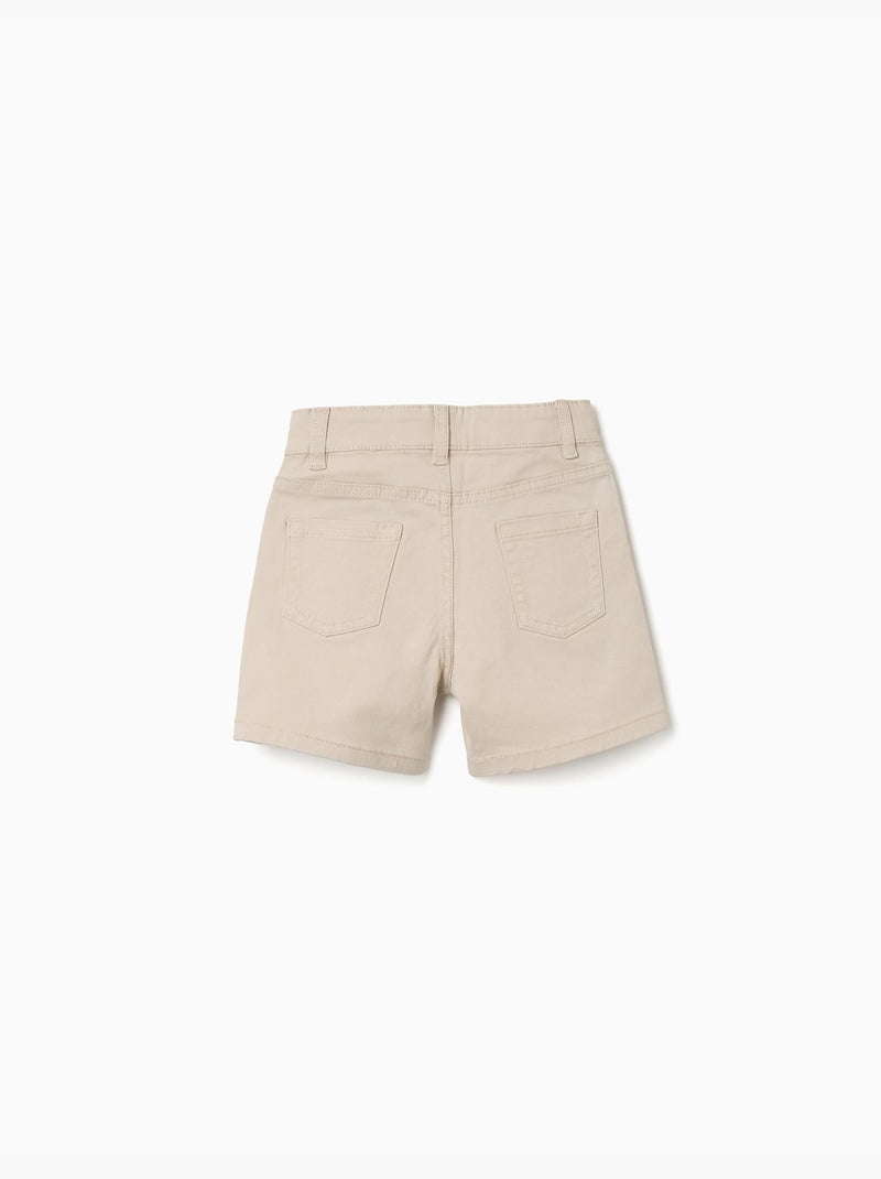 Short midi en sergé avec cinq poches Beige clair - Kiabi