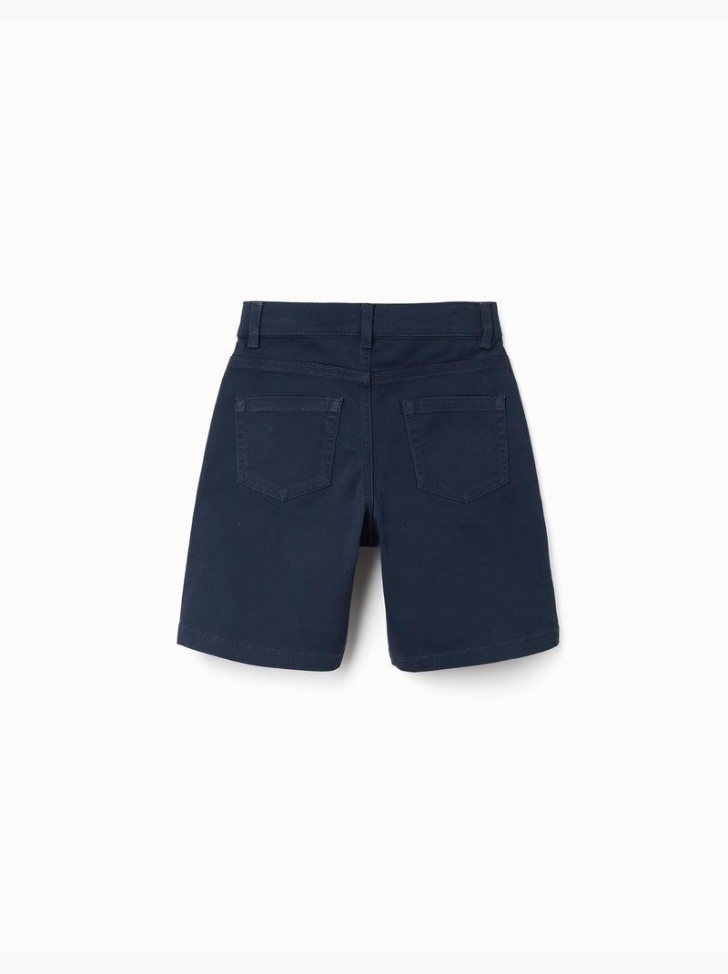 Short midi en sergé avec cinq poches Bleu foncé - Kiabi