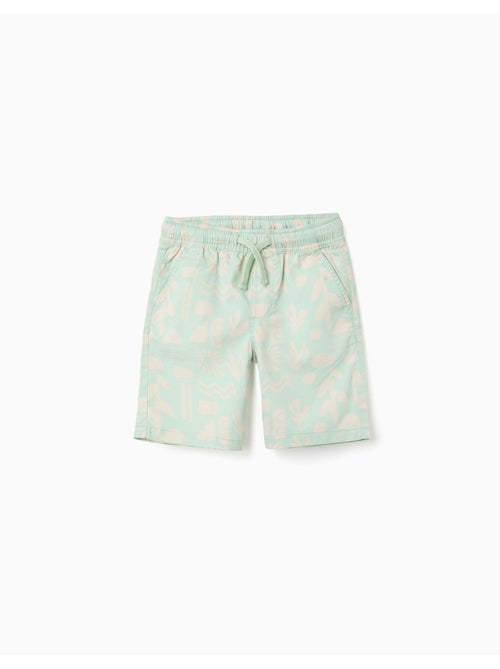 Short midi en sergé avec motif plage - Kiabi
