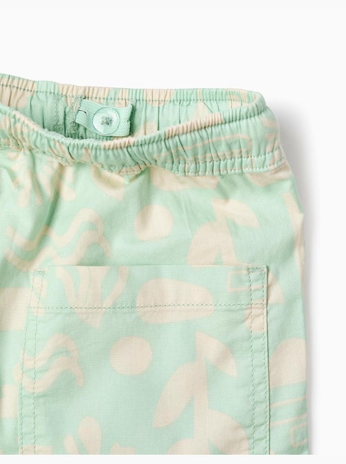 Short midi en sergé avec motif plage - Kiabi