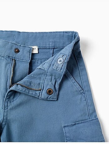 Short midi en sergé avec poches cargo