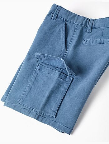 Short midi en sergé avec poches cargo