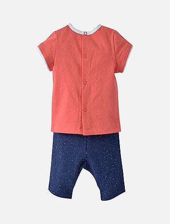 SHORT MOLLETON ET T SHIRT SERIGRAPHIÉ