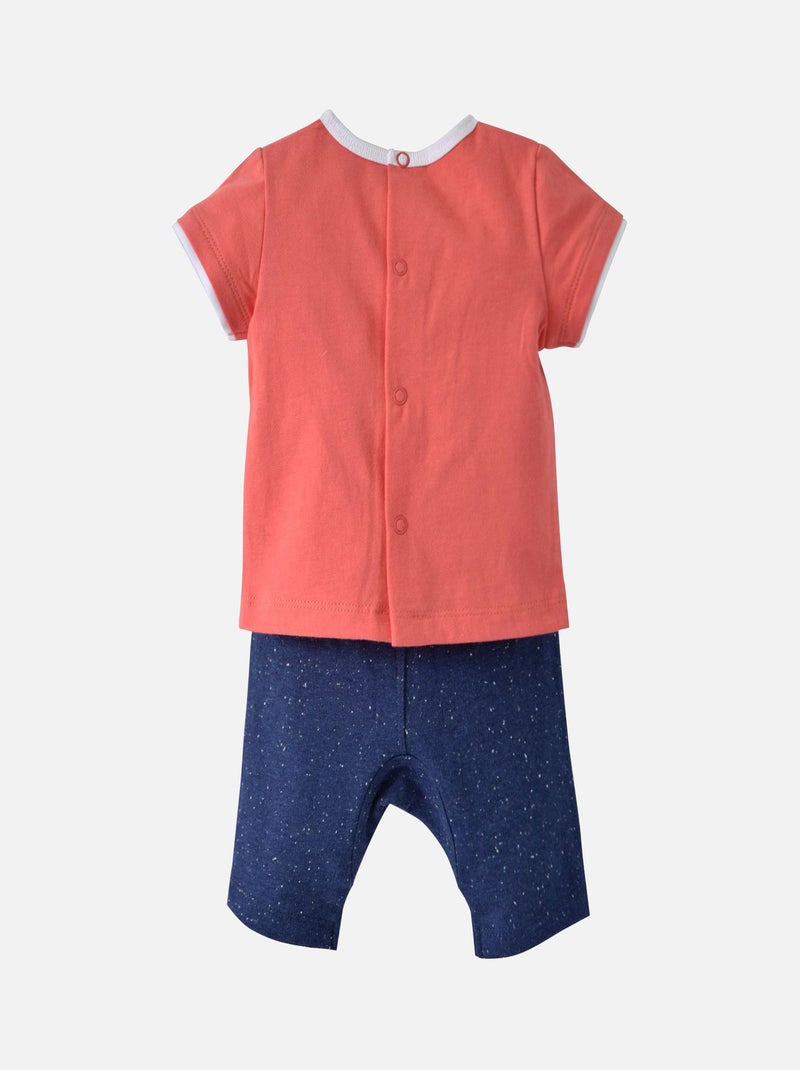 SHORT MOLLETON ET T SHIRT SERIGRAPHIÉ Bleu - Kiabi