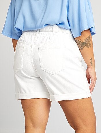 Short mom à taille élastiquée