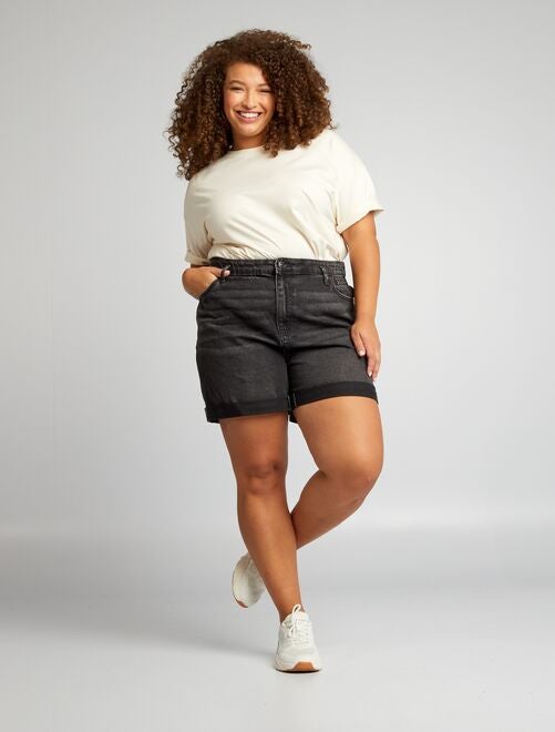 Short en jean et bermuda Grande taille femme gris Kiabi