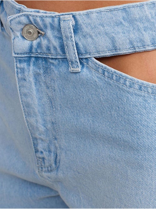 Short Mom En Denim De Coton À Taille Haute Et Découpe - Kiabi