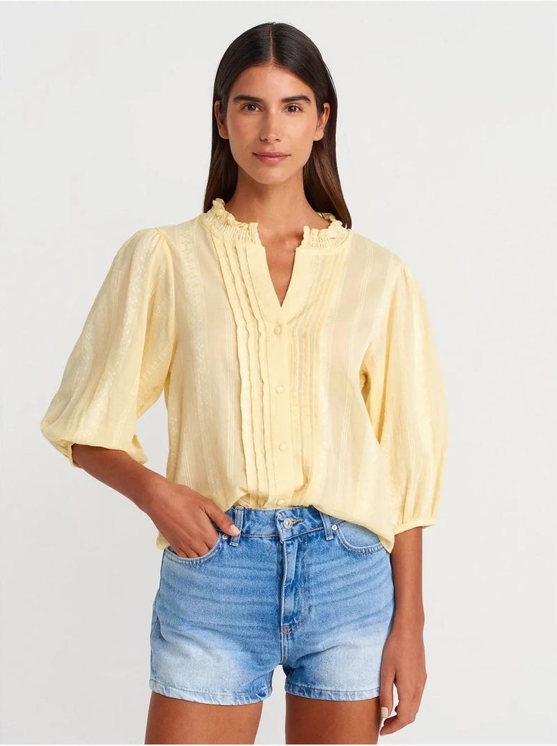 Short Mom En Denim De Coton, Taille Haute Bleu roi - Kiabi