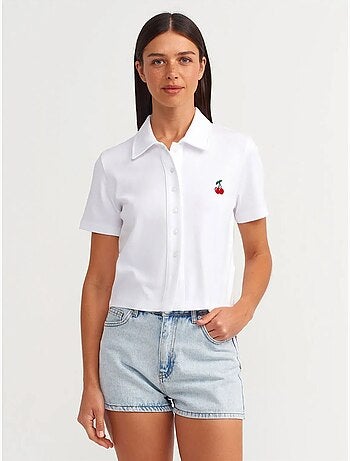 Short mom en denim de coton taille haute dilvin
