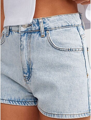 Short mom en denim de coton taille haute dilvin