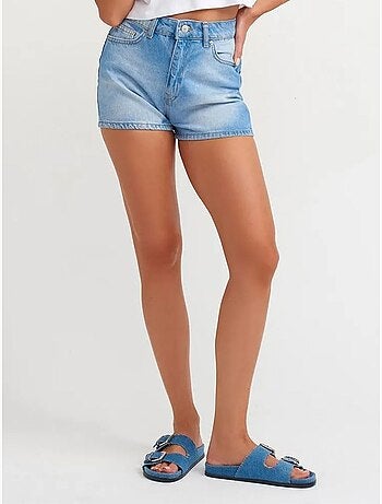 Short mom en denim de coton taille haute dilvin