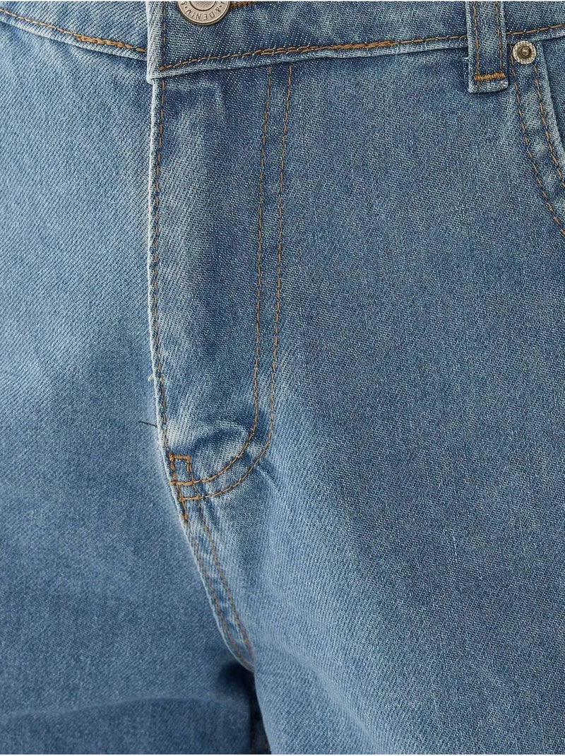 Short Mom Fit à revers Bleu - Kiabi