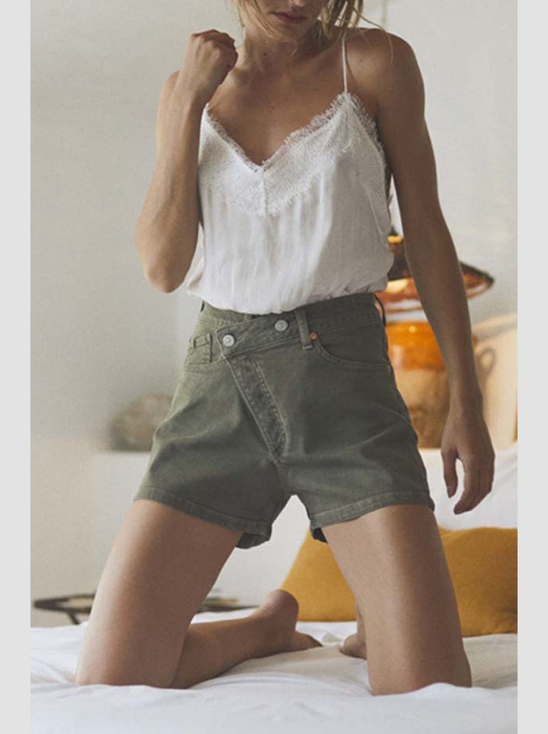 Short MOSTA en jeans 'Le Temps Des Cerises' Vert - Kiabi