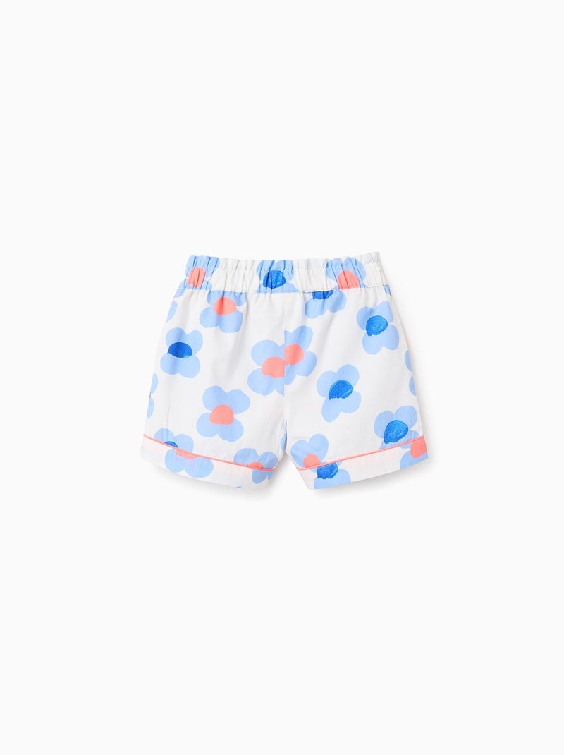 Short Motif Floral Bleu - Kiabi