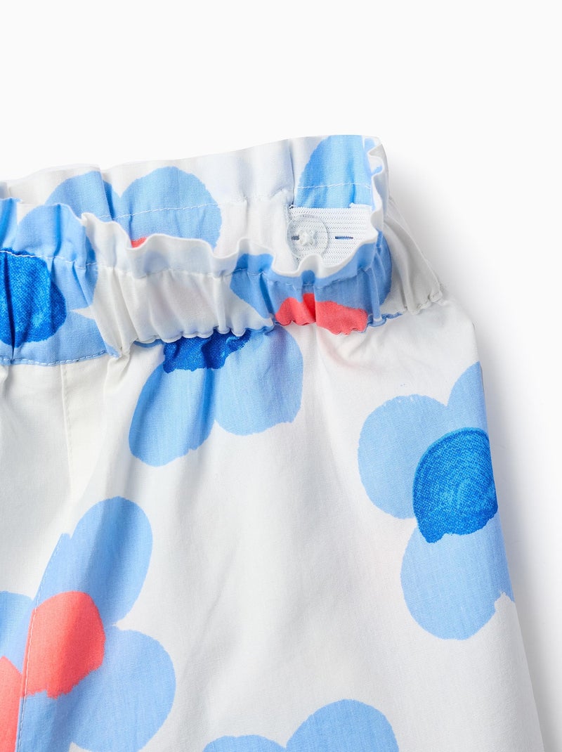 Short Motif Floral Bleu - Kiabi