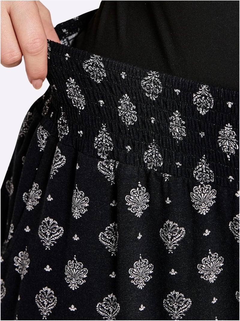 Short Motif Imprimé - Taille Standard - Sheego Noir Ecru - Kiabi