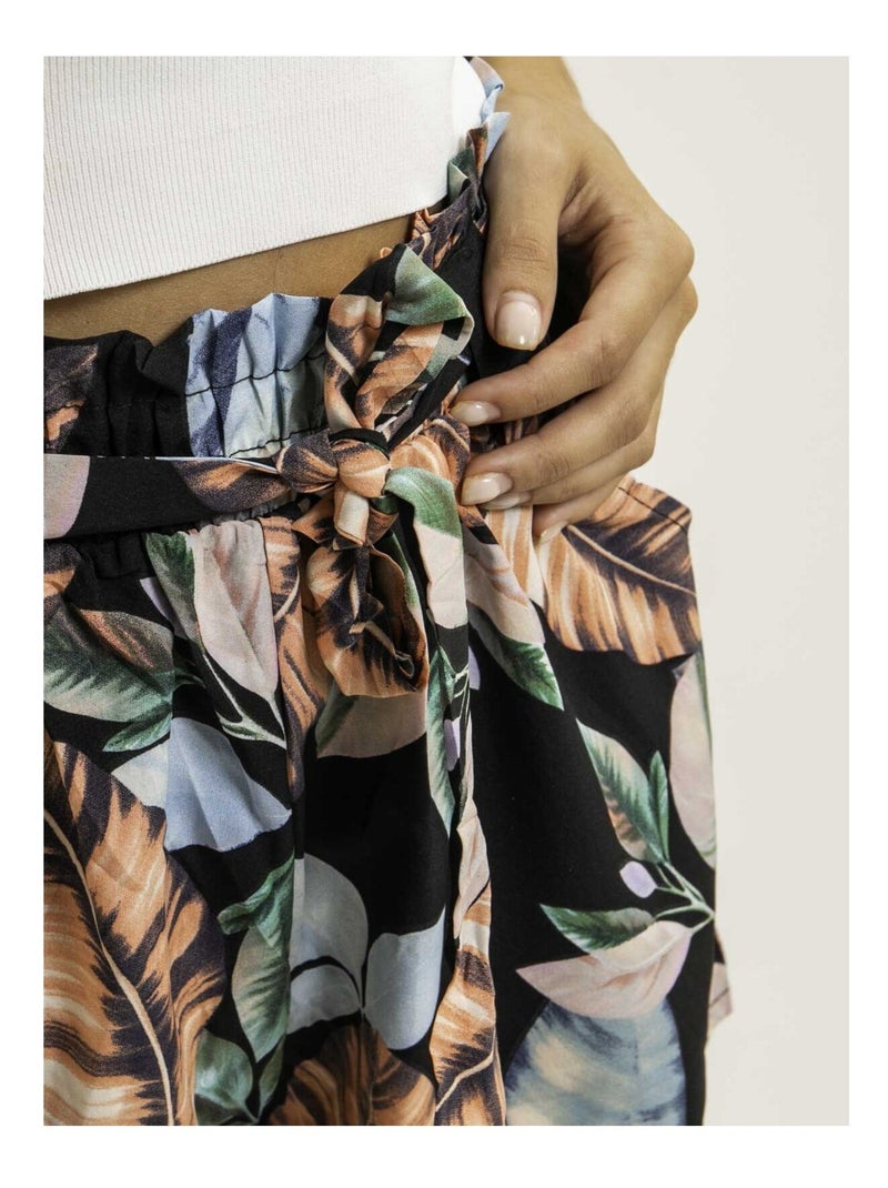 Short motifs avec ceinture nouée XULLIA Noir - Kiabi