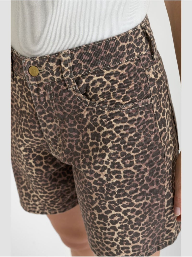 Short MUDA 'Le Temps Des Cerises' Marron/Beige/Noir - Kiabi