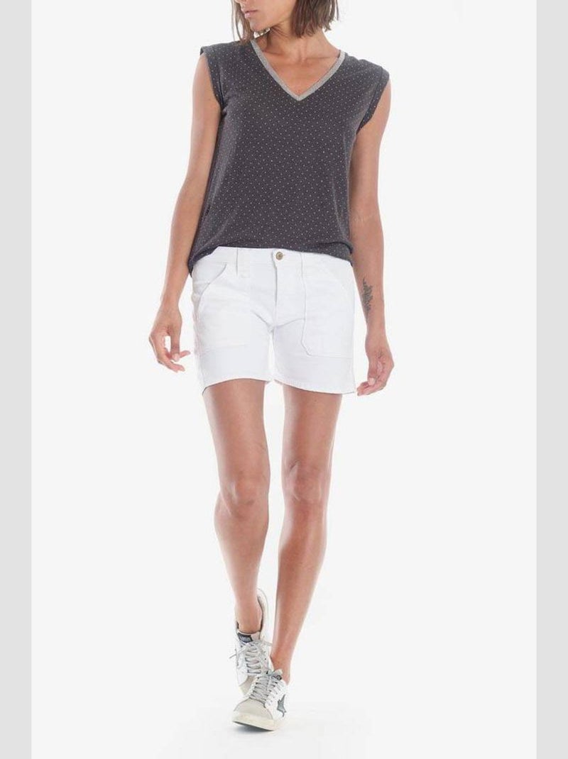 Short OLSEN2 en jeans 'Le Temps Des Cerises' Blanc - Kiabi