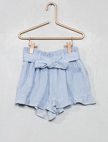 Short 'paper bag' fluide crêpé