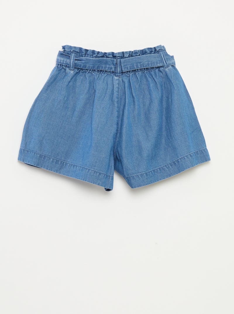 Short paperbag avec ceinture BLEU - Kiabi
